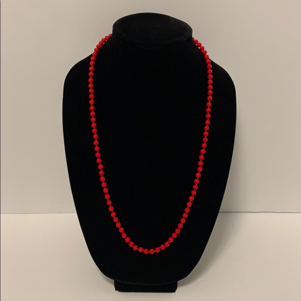 MONET Single Strand Red Beaded Necklace ❤️
